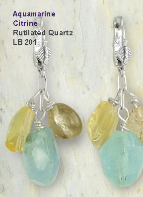 Aquamarine Citrine Earring